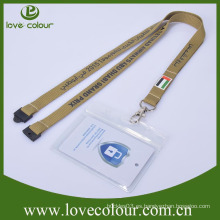 Soporte de tarjeta de identificación transparente horizontal de PVC con cordones